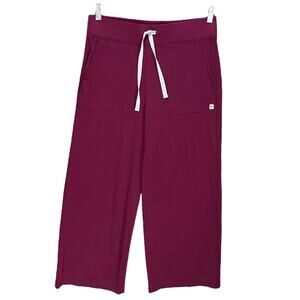 RESURGE Scrub Pants Sz M Petite Wide Leg Wine Nurse Doctor Caregiver Utility